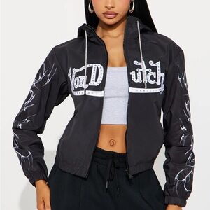 Von Dutch Black and White Women's Bomber Jacket